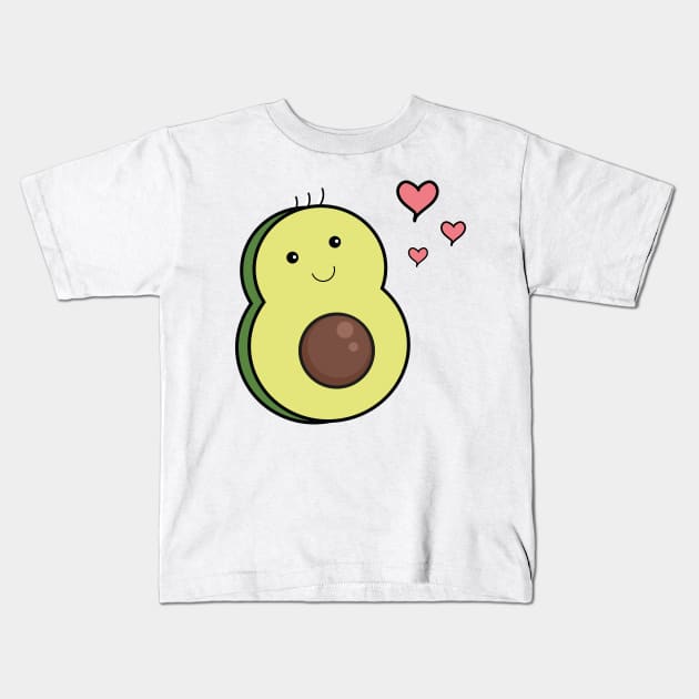 Mr Avocado Kawaii Kids T-Shirt by IstoriaDesign